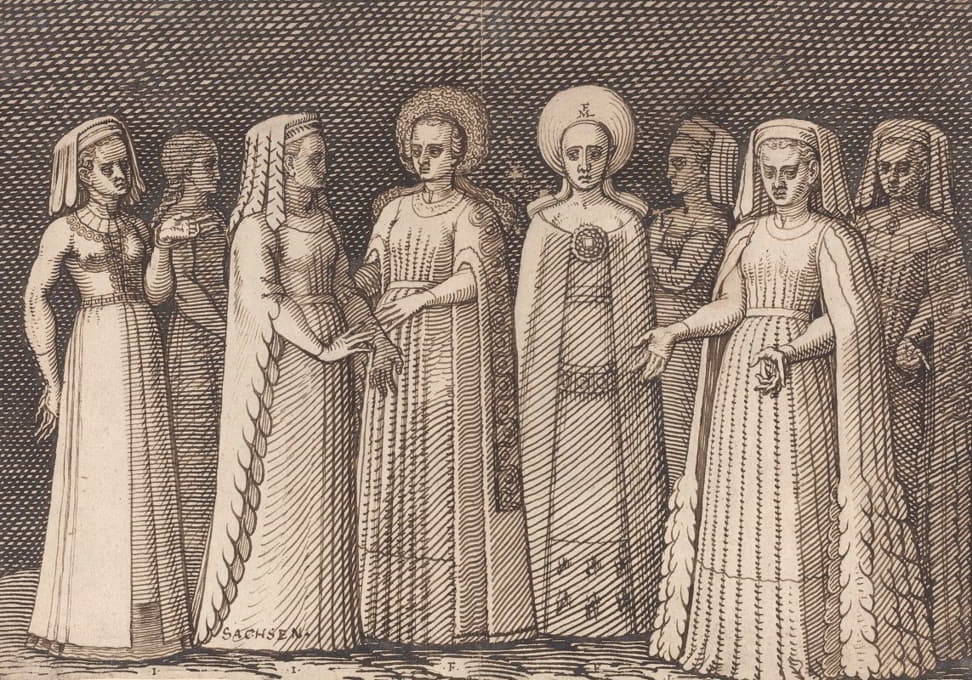 Melchior Lorck - Eight Ladies In Ancient Costumes