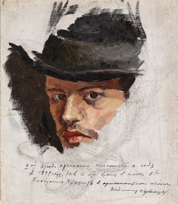 Vladimir Alexandrovich Kusnetzov - A Self-Portrait Of The Artist, Study