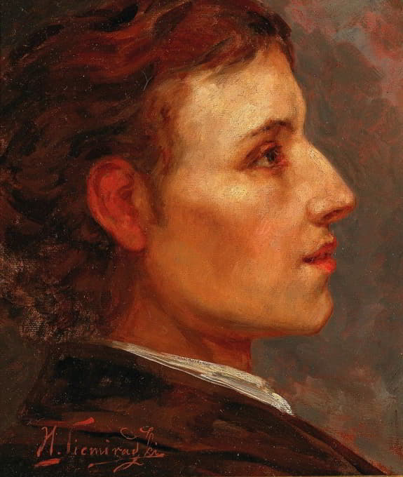 Workshop of Henryk Siemiradzki - A Profile Portrait Of Frédéric Chopin