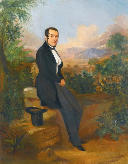秘鲁塔克纳风景区前乔治·赫尔曼的肖像