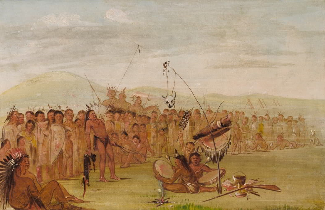 George Catlin - Self-Torture In a Sioux Religious Ceremony