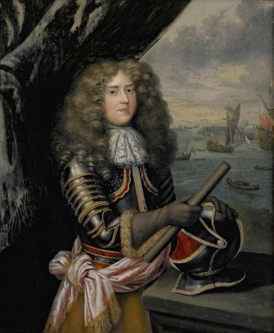 一位身穿盔甲的绅士的肖像，可能是乔治·莱格，达特茅斯第一男爵