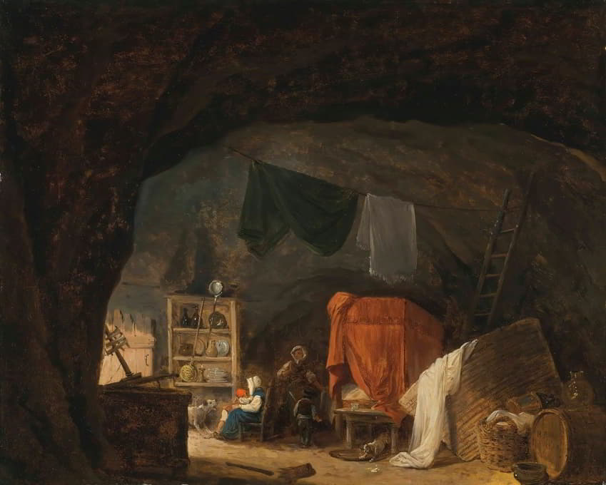 洞穴内部的家庭