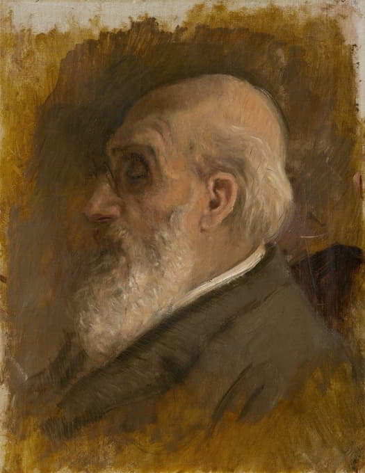 Ladislav Mednyánszky - Painter’s Father Profile with Pince-nez