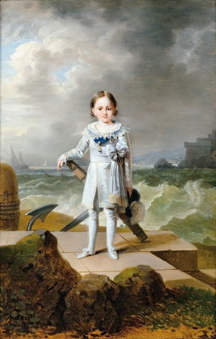 François Joseph Kinson - Portrait Of Prince Napoléon-Louis Bonaparte