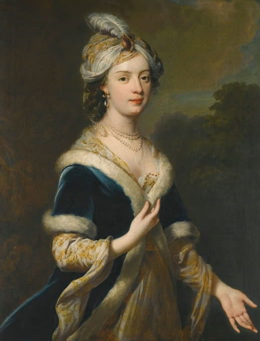 身着土耳其服装的卡莱尔第三伯爵查尔斯·霍华德的长女伊丽莎白·霍华德夫人（1701-1739）的肖像