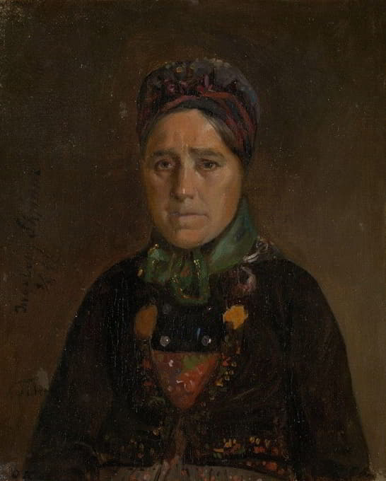 Adolph Tidemand - Portrait of Ingeborg Skjønne from Numedal