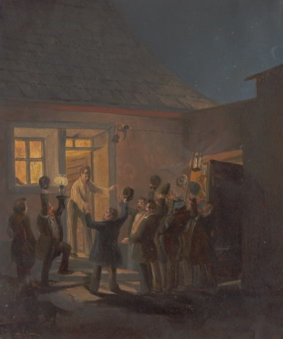 1848年夜间奖学金（克洛斯特纽堡弗兰兹·布鲁德曼庭院场景）