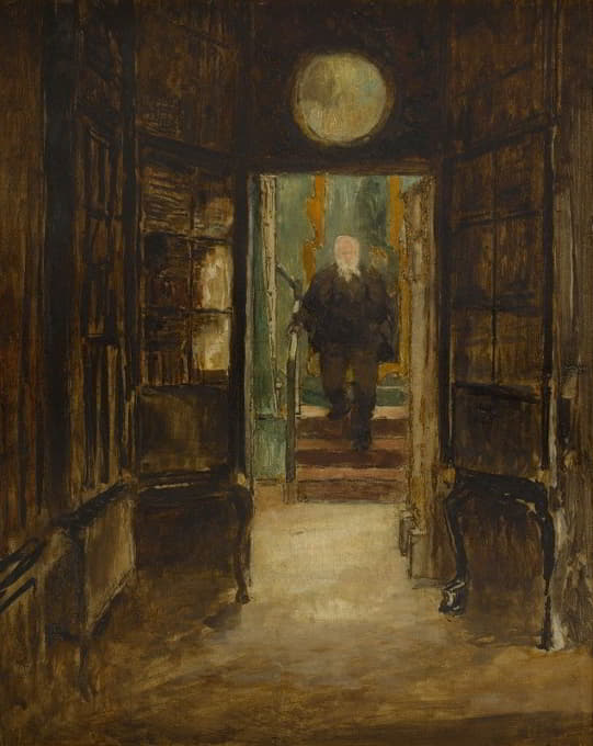 Georges Hugo - Victor Hugo descendant de son cabinet de travail à Hauteville House