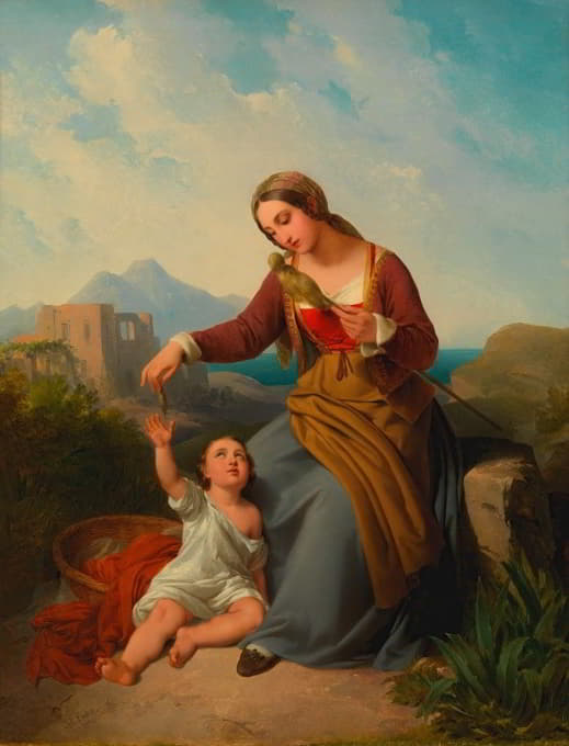 Johann Nepomuk Ender - Italian peasant woman with child