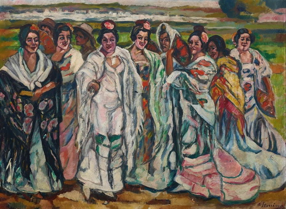 Francisco Iturrino - Chulas (women in the countryside)
