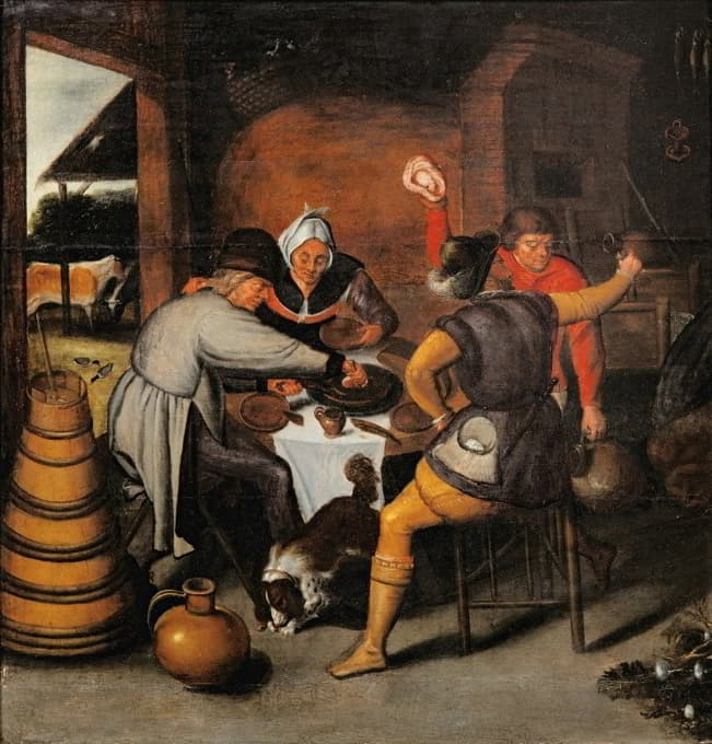 Marten van Cleve - Peasants feeding spanish soldiers during the Siege of Antwerp