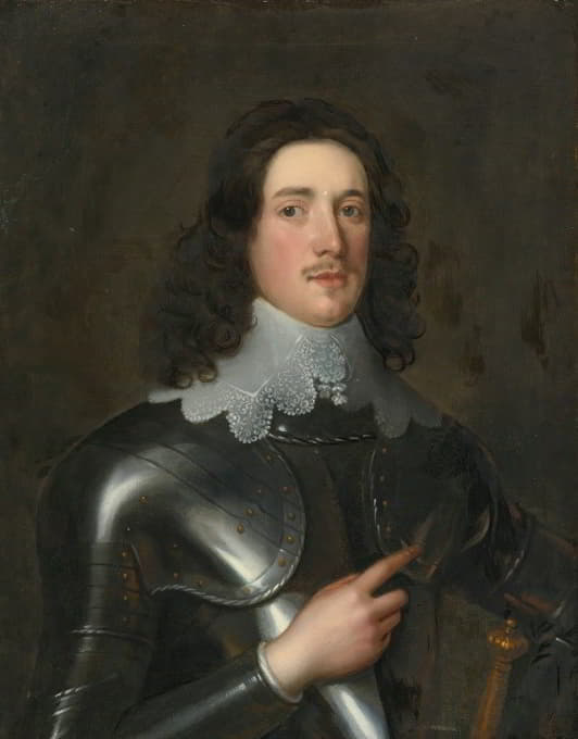 Robert Walker - Portrait of a young man in armor with a lace collar