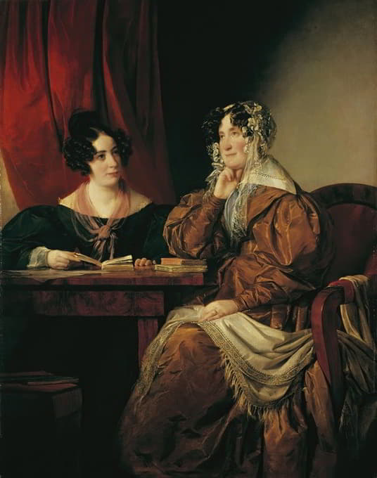 Friedrich von Amerling - Henriette Baronin Pereira-Arnstein mit ihrer Tochter Flora