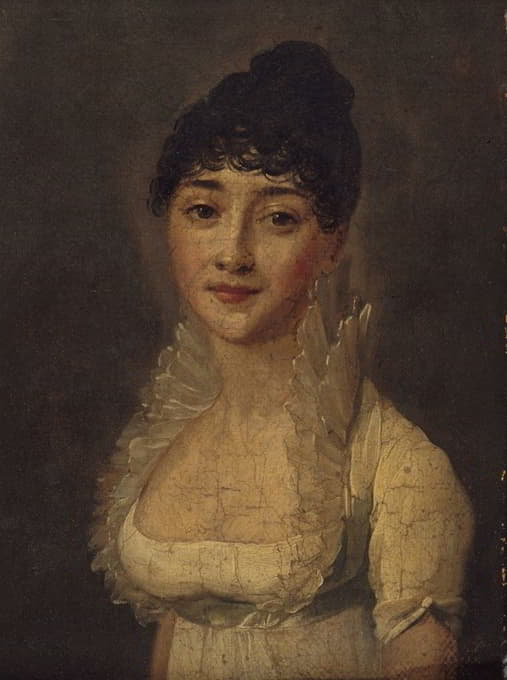 Louis Léopold Boilly - Portrait de femme en robe blanche 
