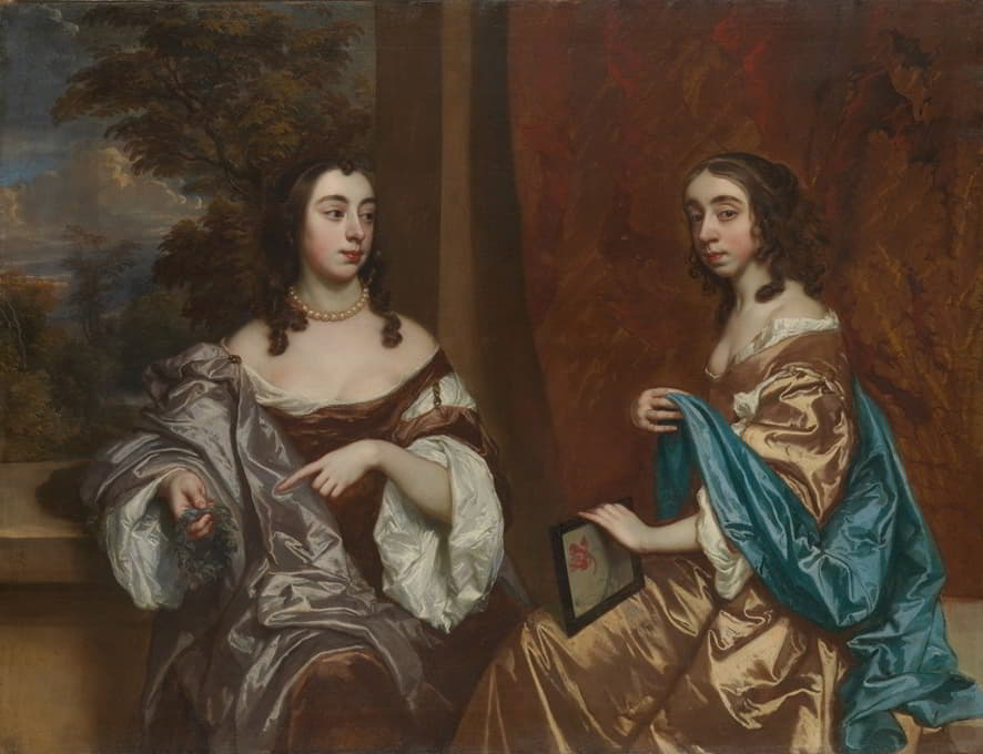 玛丽·卡佩尔（1630-1715），后来的博福特公爵夫人，和她的妹妹伊丽莎白（1633-1678），卡纳文伯爵夫人