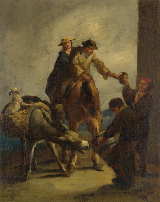 Eugenio Lucas Velázquez - Water sellers with a donkey