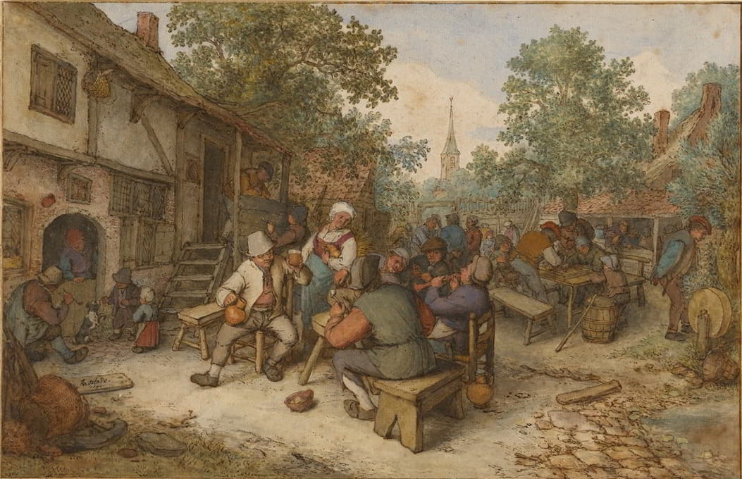 Adriaen van Ostade - Peasant Festival on a Town Street
