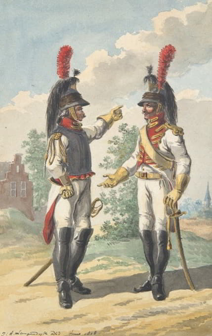 Jan Antony Langendijk - Two Cuirassiers of the Dutch Royal Horse Guard