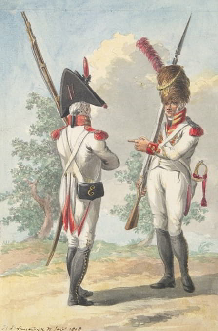 Jan Antony Langendijk - Two Soldiers of the Dutch Royal Grenadier Guard