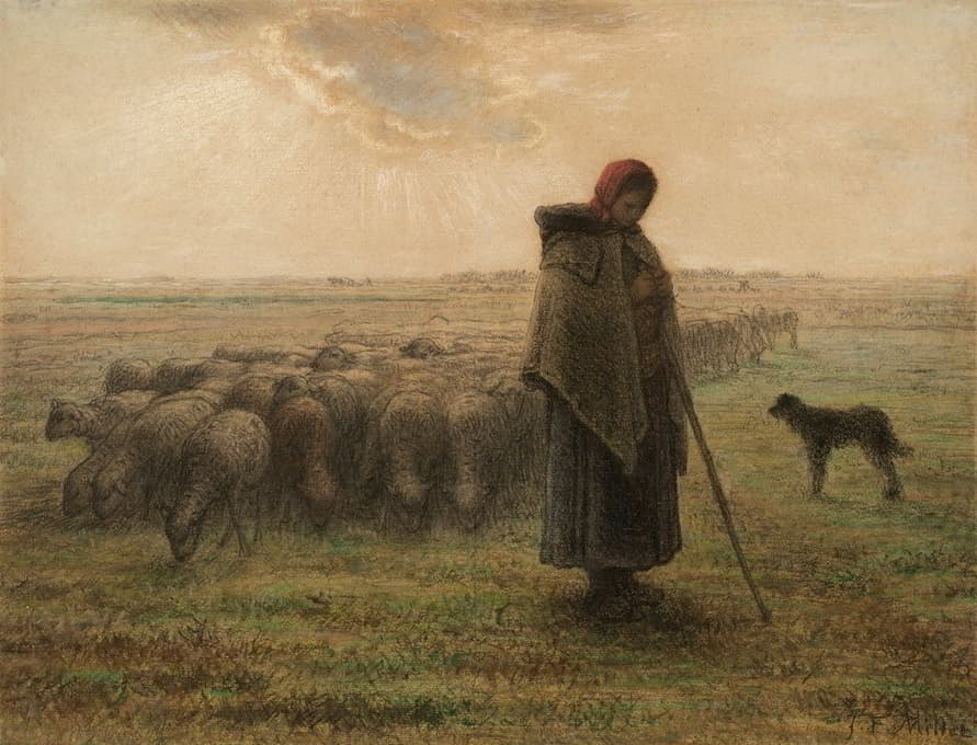 牧羊女和她的羊群