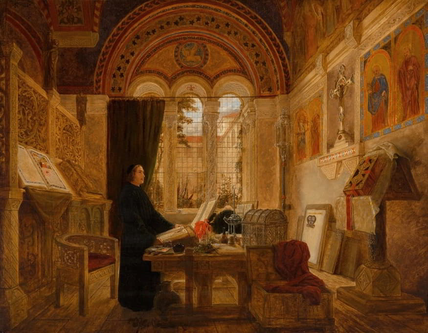 Elmslie William Dallas - Interior of a monastery in Italy