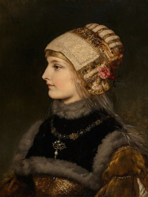 穿着文艺复兴时期服装的年轻女子