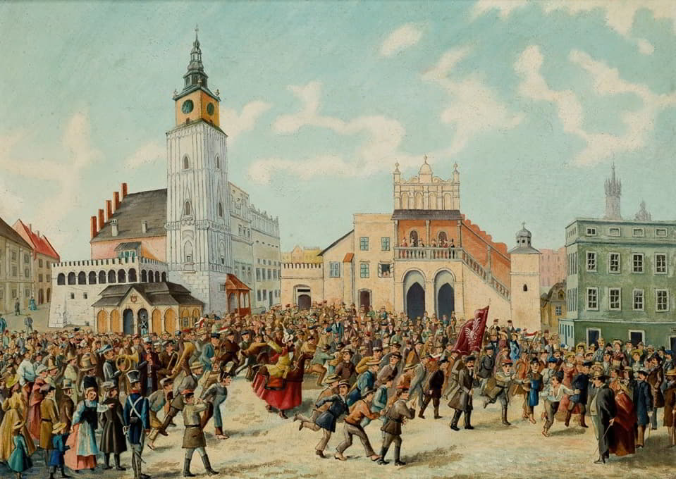 克拉科夫主要市场广场上的Lajkonik