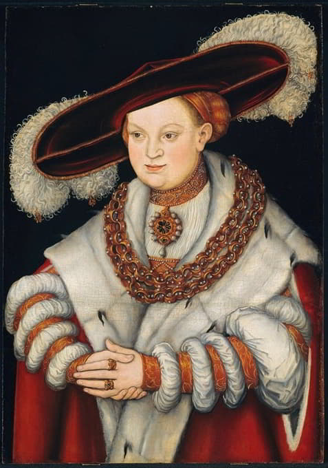 勃兰登堡选举人约阿希姆二世的妻子、萨克森州的玛格达莱娜肖像