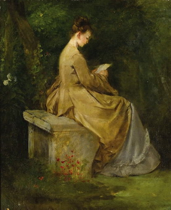 Mariano Fortuny y Madrazo - Lady Reading on a Bench