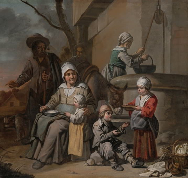 The Master of the Children’s Caps - Peasant Family at a Well