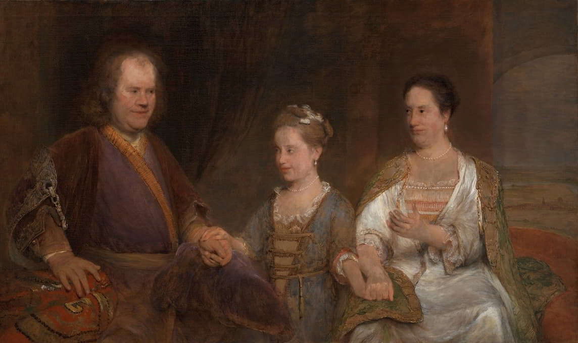莱顿大学医学教授Hermanus Boerhave（1668-1738）和他的妻子Maria Drolenvaux（1686-1746）以及他们的女儿Johanna Maria（1712-1711）
