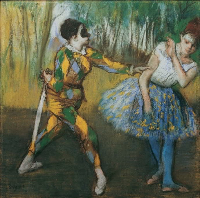 Edgar Degas - Harlekin und Colombine