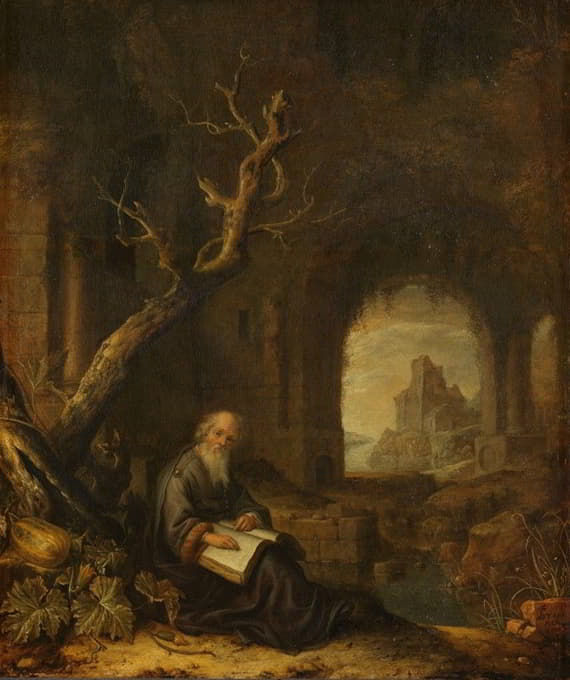 Jan Adriaensz van Staveren - A Hermit in a Ruin