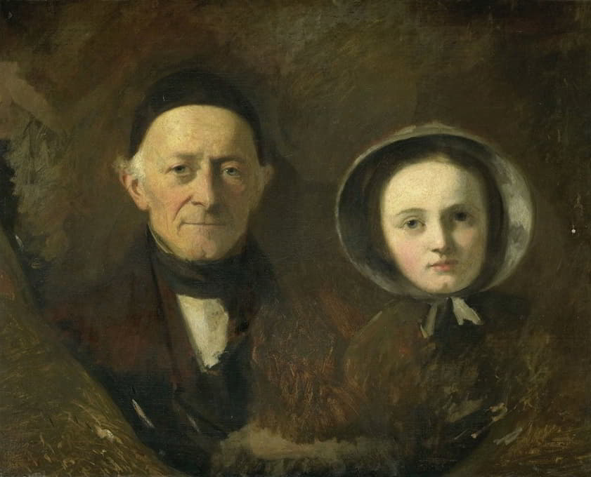 约翰·约瑟夫·赫尔曼（Johann Joseph Hermann），这位艺术家的岳父，和他的孙子、艺术家的大女儿艾达·施瓦茨（Ida Schwartze）的肖像