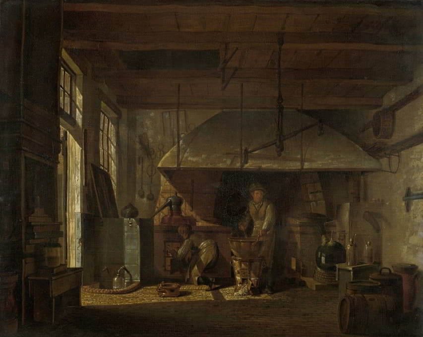 Johannes Jelgerhuis - The Distillery of Apothecary A. d’Ailly in the Ramparts of the Zaagmolenpoort, Amsterdam