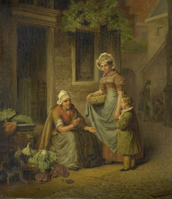 Lambertus Johannes Hansen - Woman Selling Vegetables