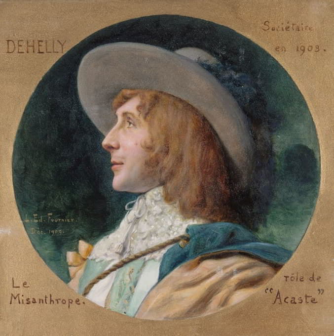 埃米尔·德赫利（1871-1969）的肖像画，法国喜剧协会成员，扮演厌世者的阿卡斯特。
