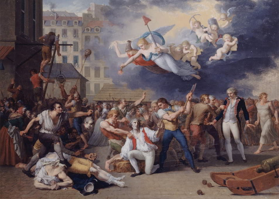 1789年7月14日，佩莱波特侯爵（1754-1807）试图拯救巴士底狱少校安托万·杰罗姆·德洛斯梅·萨尔布雷，但没有成功