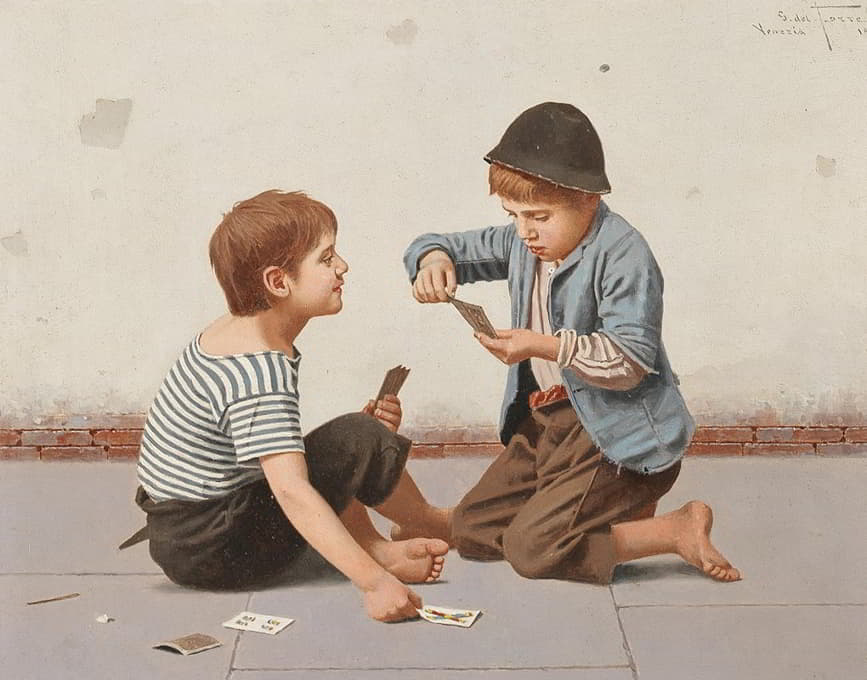 Giulio del Torre - Two Card Players