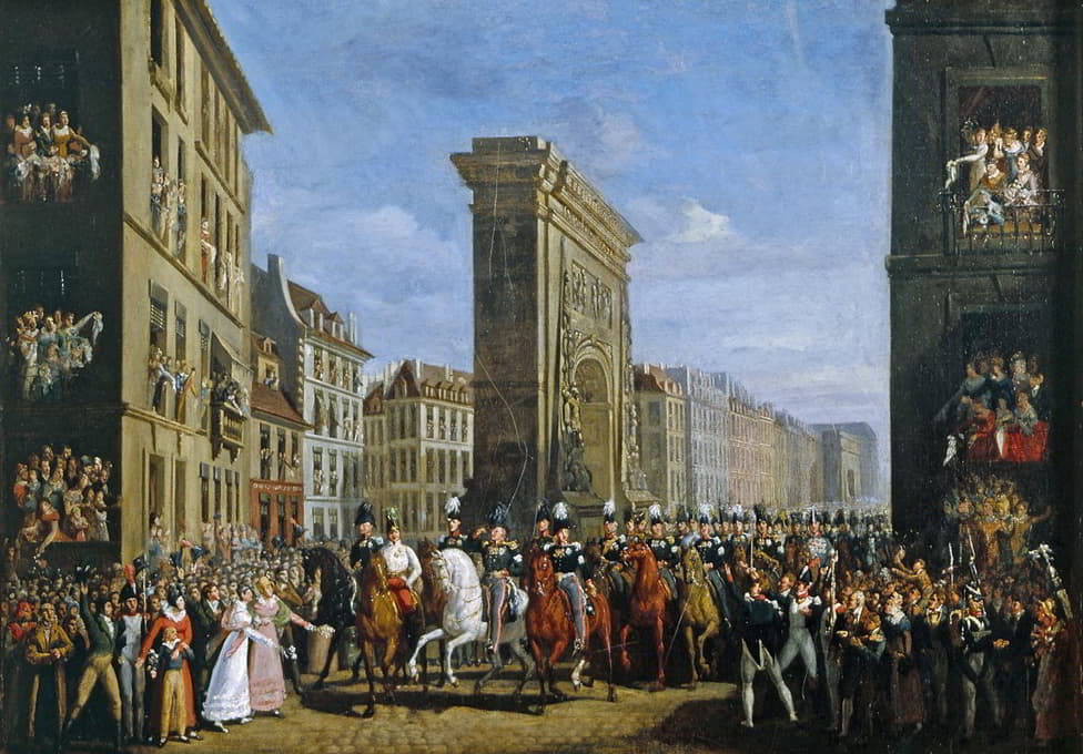 1814年4月10日，盟军君主通过圣丹尼斯大道