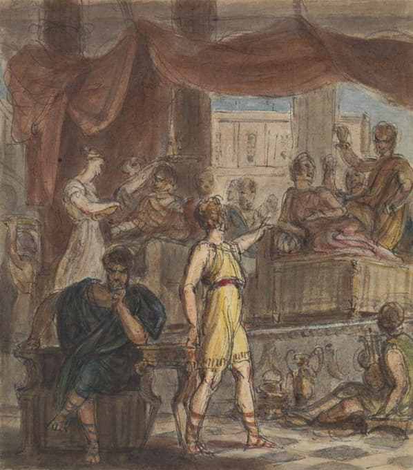 Robert Smirke - Study of a Roman Banquet Scene