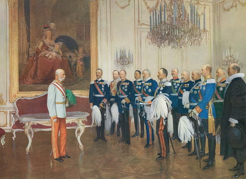 德国联邦王子向弗朗茨·约瑟夫皇帝致敬