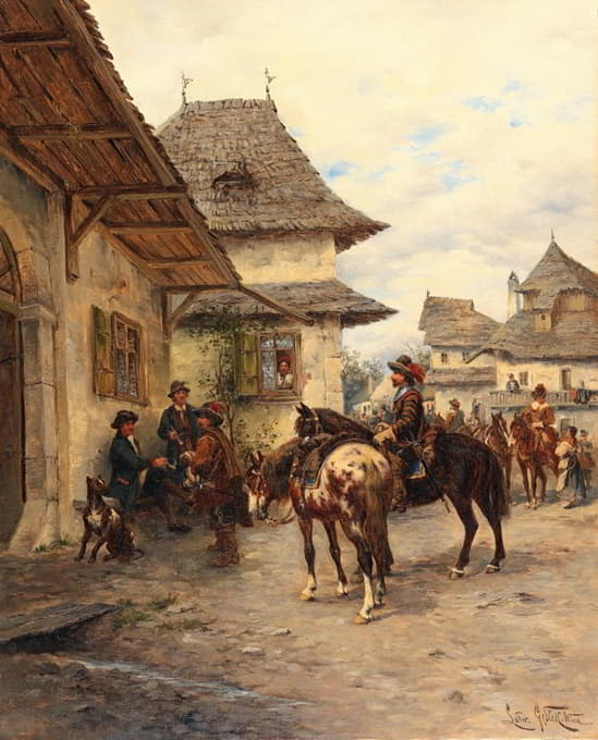 Ludwig Gedlek - Rast der Reiter