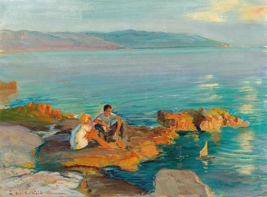 Menci Clement Crnčić - Children on the beach