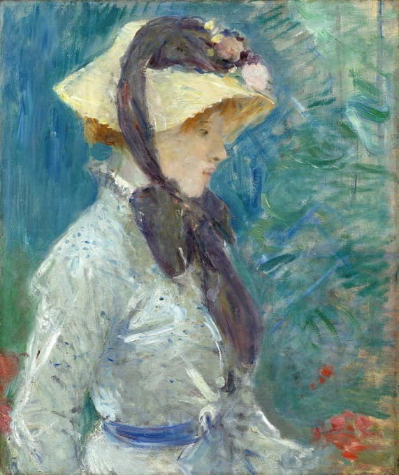 Berthe Morisot - Young Woman with a Straw Hat
