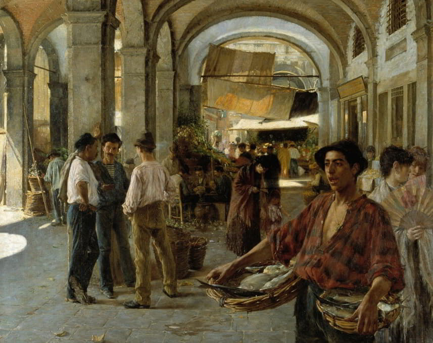 Oscar Björck - A Venetian Covered Market
