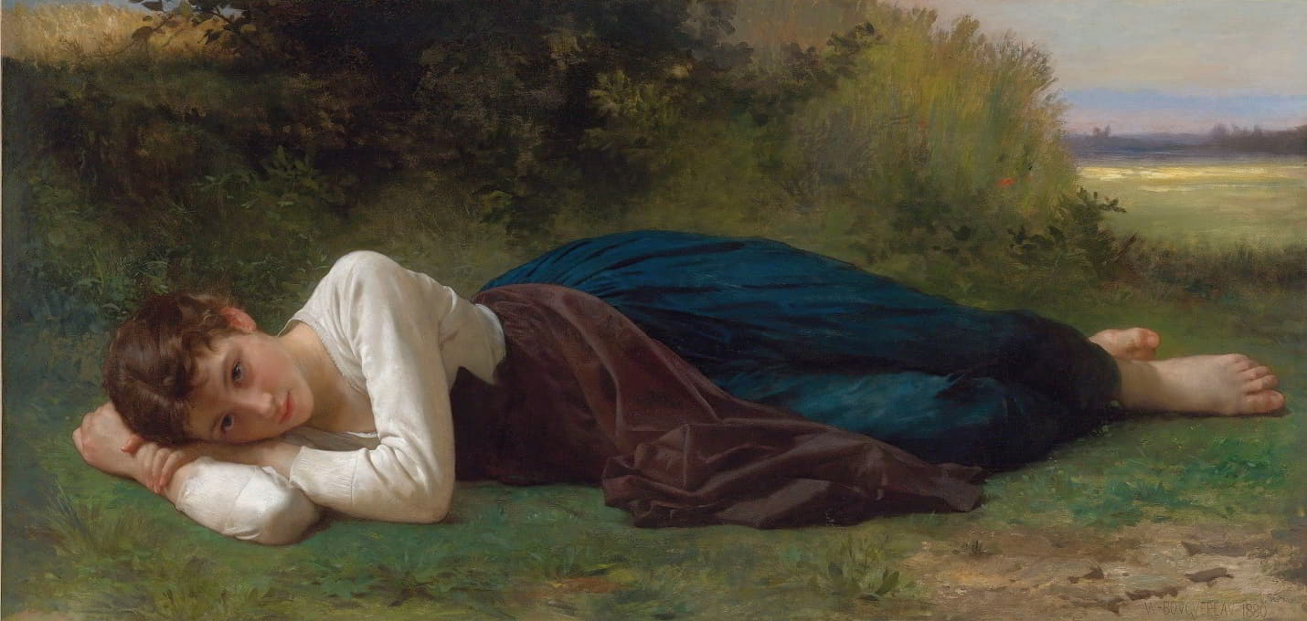 William-Adolphe Bouguereau - Le Repos (Jeune Fille Couchée)
