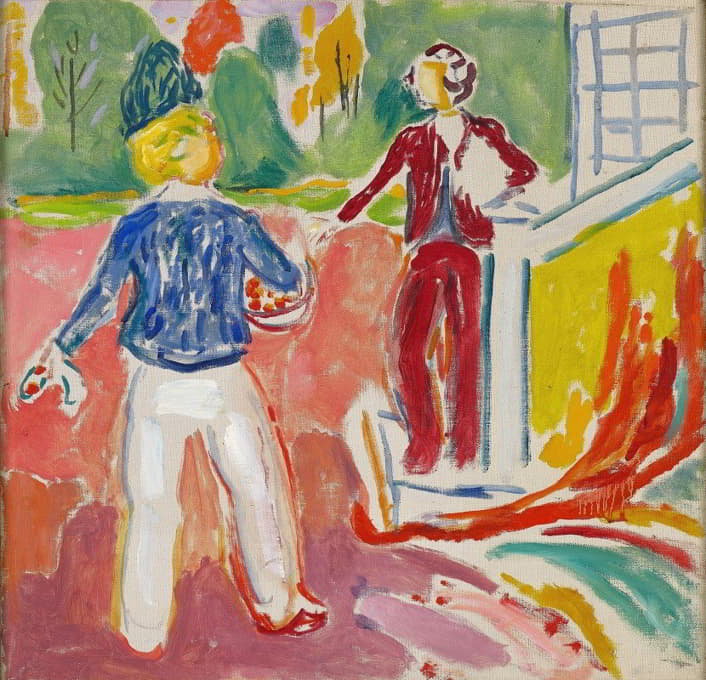 Edvard Munch - Two Women by the Veranda Steps