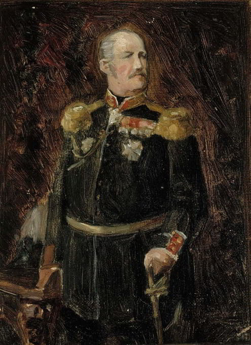 Albert Edelfelt - Portrait Of General Adjutant, Count Adolf Aminoff, Sketch